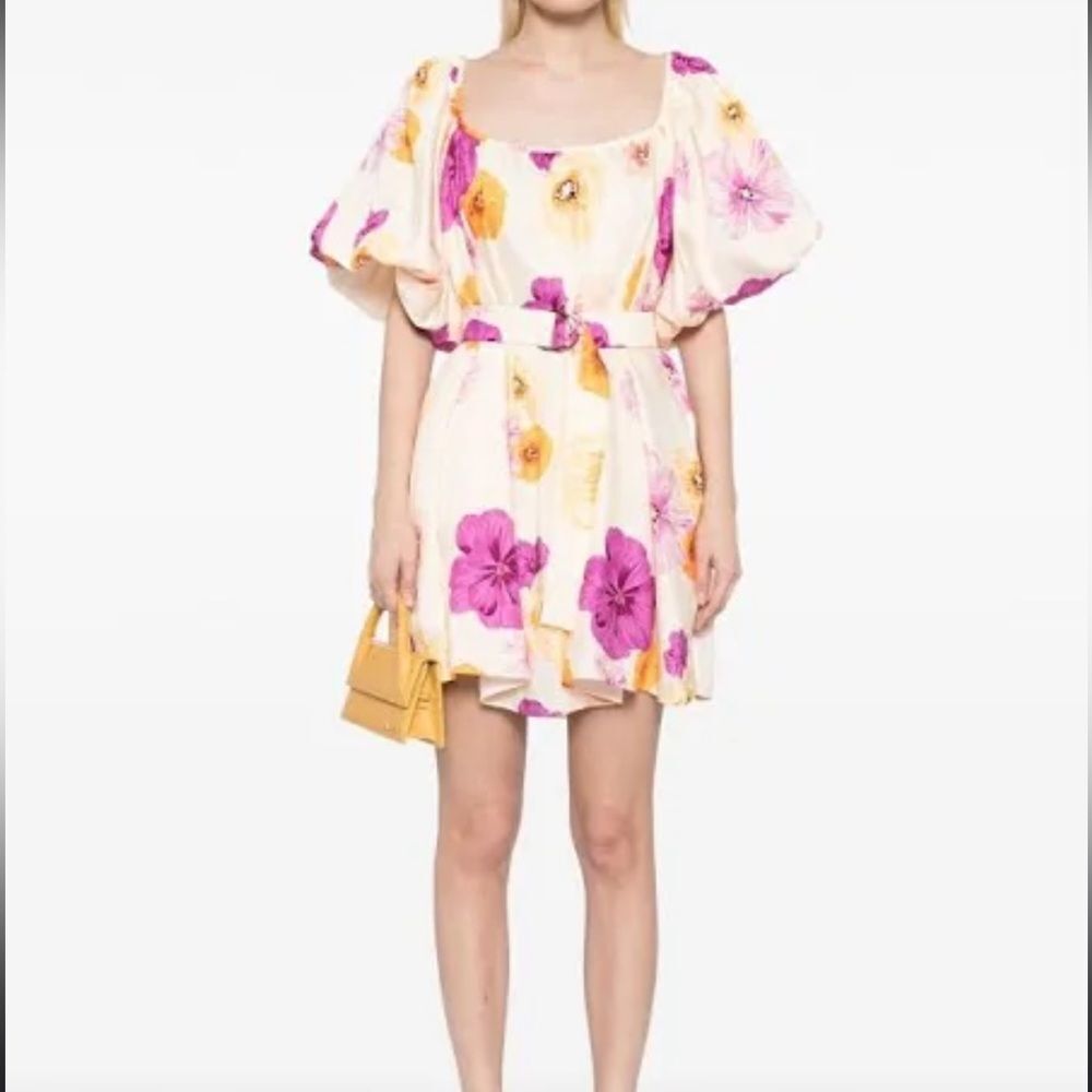 Acler Highgate Floral Puff Sleeve Dress Sz 6 NWT - Picture 5 of 11
